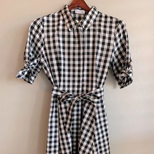 Calvin Klein black and white gingham dress